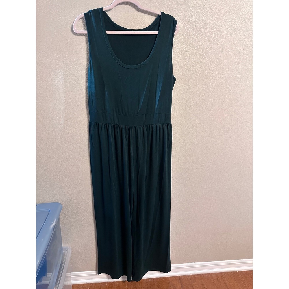 Pretty Garden Jumpsuit Wide Leg Sleeveless Casual Green XL